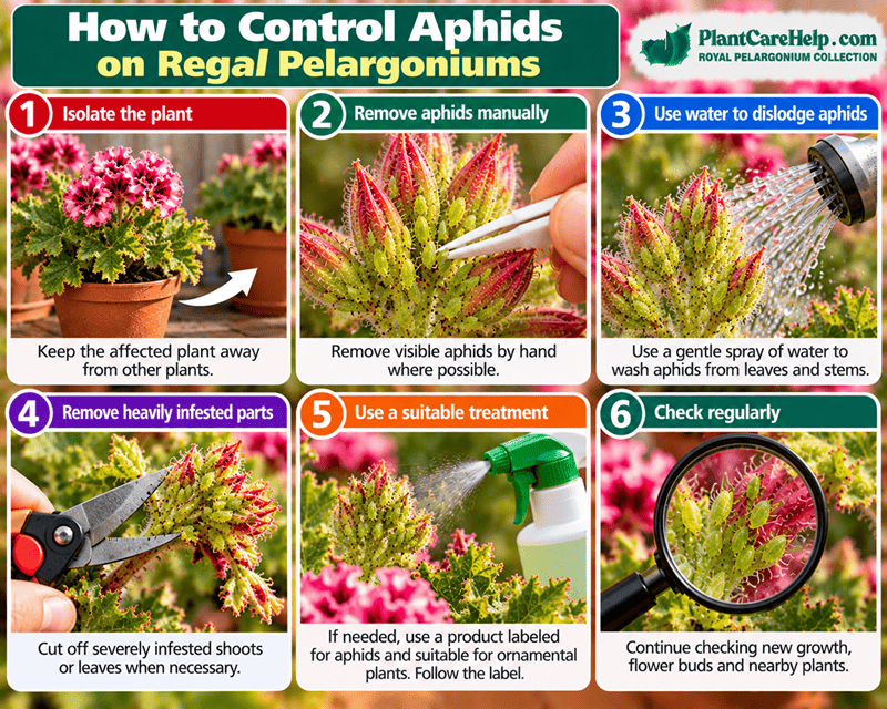 Controlling aphids on a Regal Pelargonium