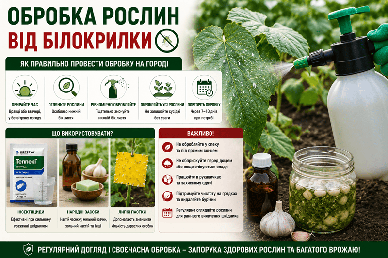 Обробка рослин від білокрилки