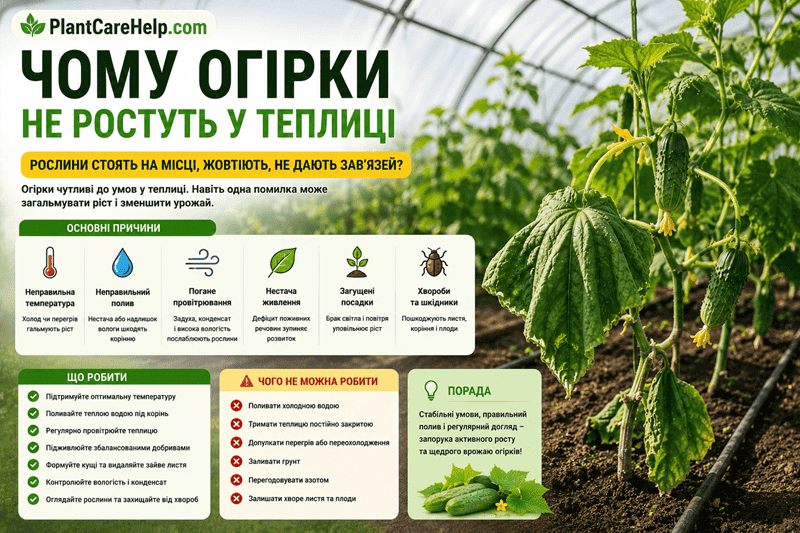 Чому огірки не ростуть у теплиці