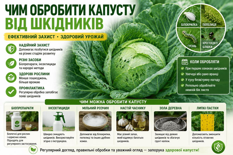 Чим обробити капусту від шкідників