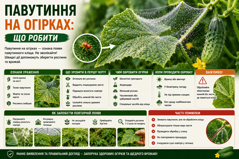 Павутиння на огірках