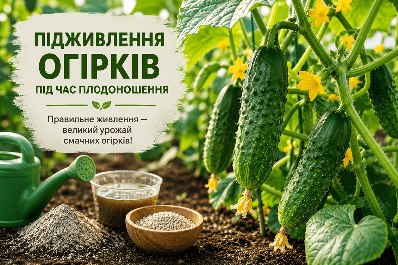 Підживлення огірків під час плодоношення