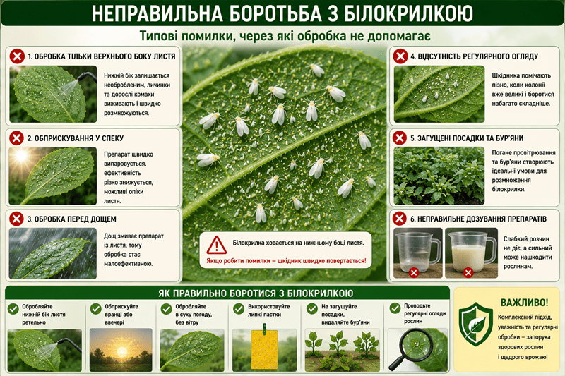 Неправильна боротьба з білокрилкою
