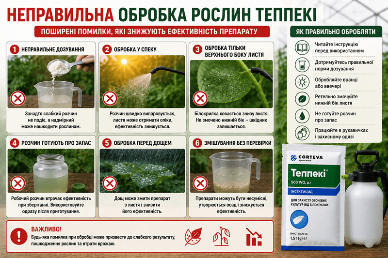 Неправильна обробка рослин Теппекі
