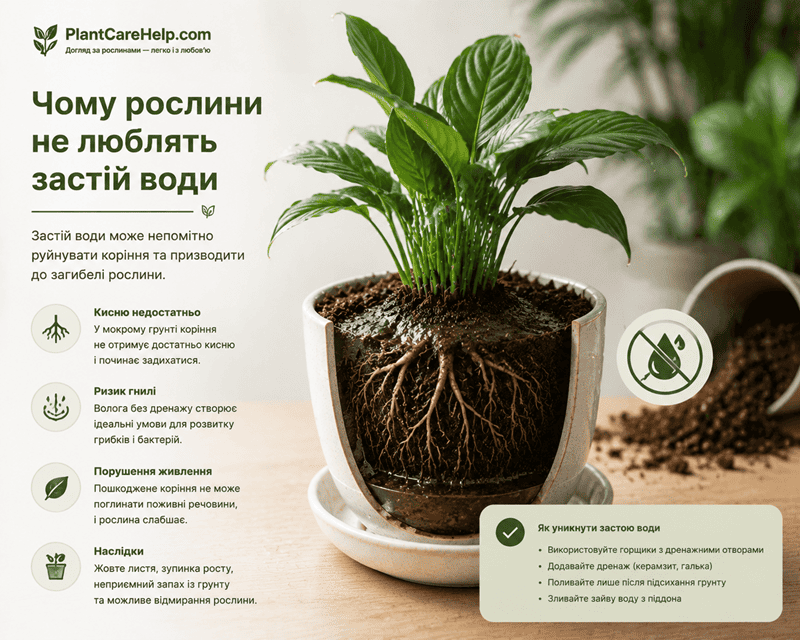 Застій води в горщику