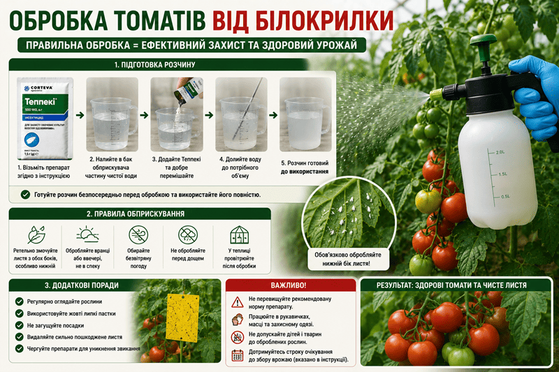 Обробка томатів від білокрилки