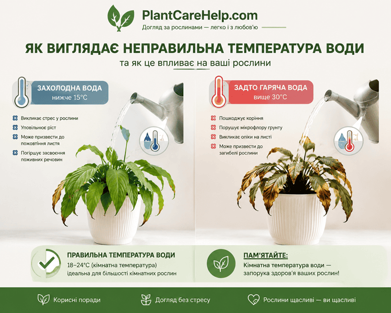 Неправильна температура води для поливу