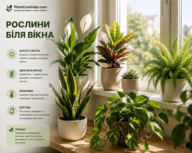 Рослини біля вікна