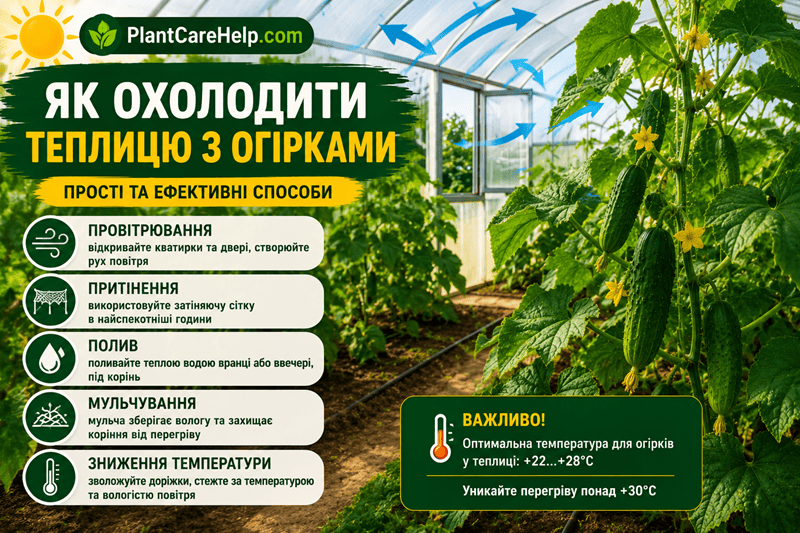 Як охолодити теплицю з огірками