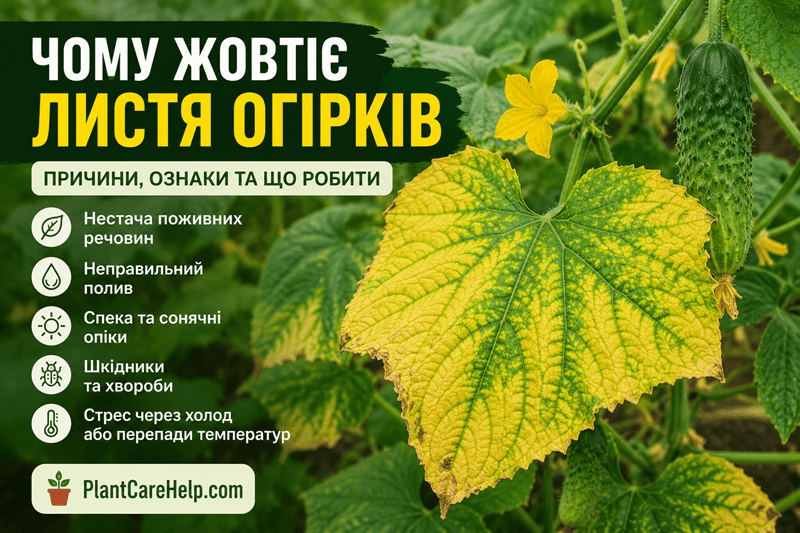 Чому жовтіє листя огірків